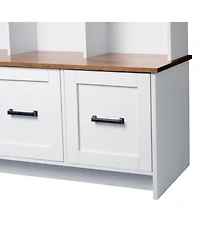 Hall Tree with Bench, Shelves & Drawers