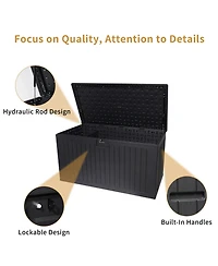 230 Gallon Resin Outdoor Deck Box - Waterproof & Lockable