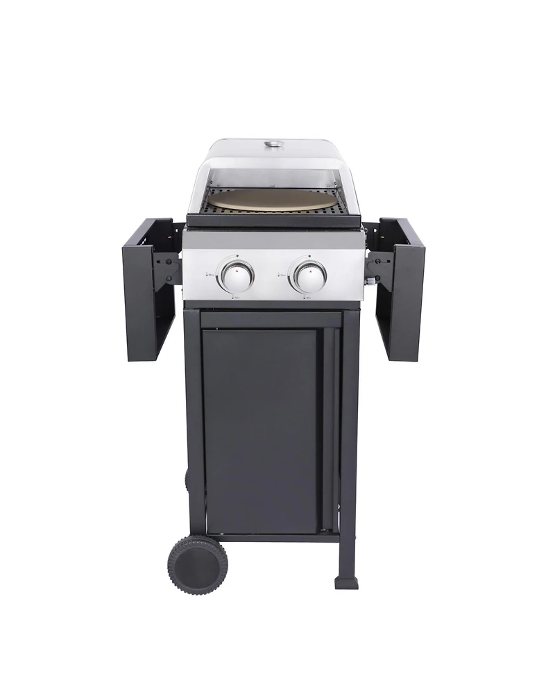 2-Burner Propane Bbq Grill with Pizza Box & Foldable Table