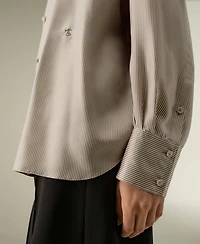 Lilysilk Women's Pinstriped Oversized Silk Shirt