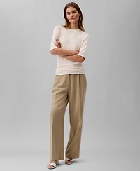 Calvin Klein Women's Textured-Knit 3/4-Sleeve Top