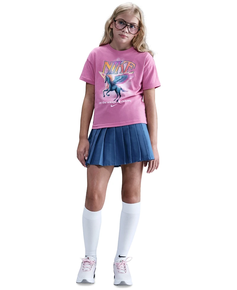 Nike Big Girls Sportswear Graphic Cotton T-Shirt