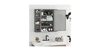 Wall-Mounted Bathroom Mirror Cabinet with Storage Shelves