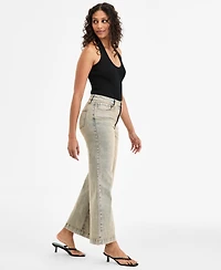 Bar Iii Women's Tinted Wash High-Rise Wide-Leg Jeans, Exclusively at Macy's