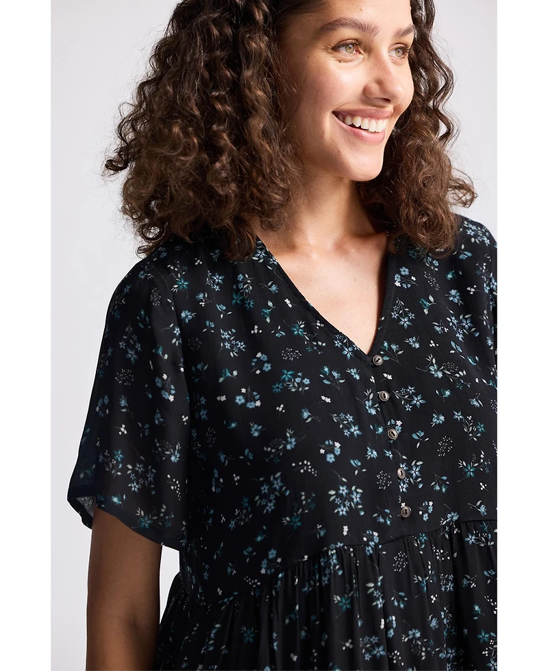 Reistor Women's Floral Short Tiered dress