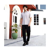 Campus Sutra Men's Saltbox Beige Seamless Cuboid Polo T-Shirt