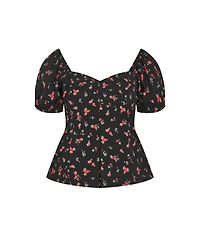 City Chic Plus Daydreamer Print Top