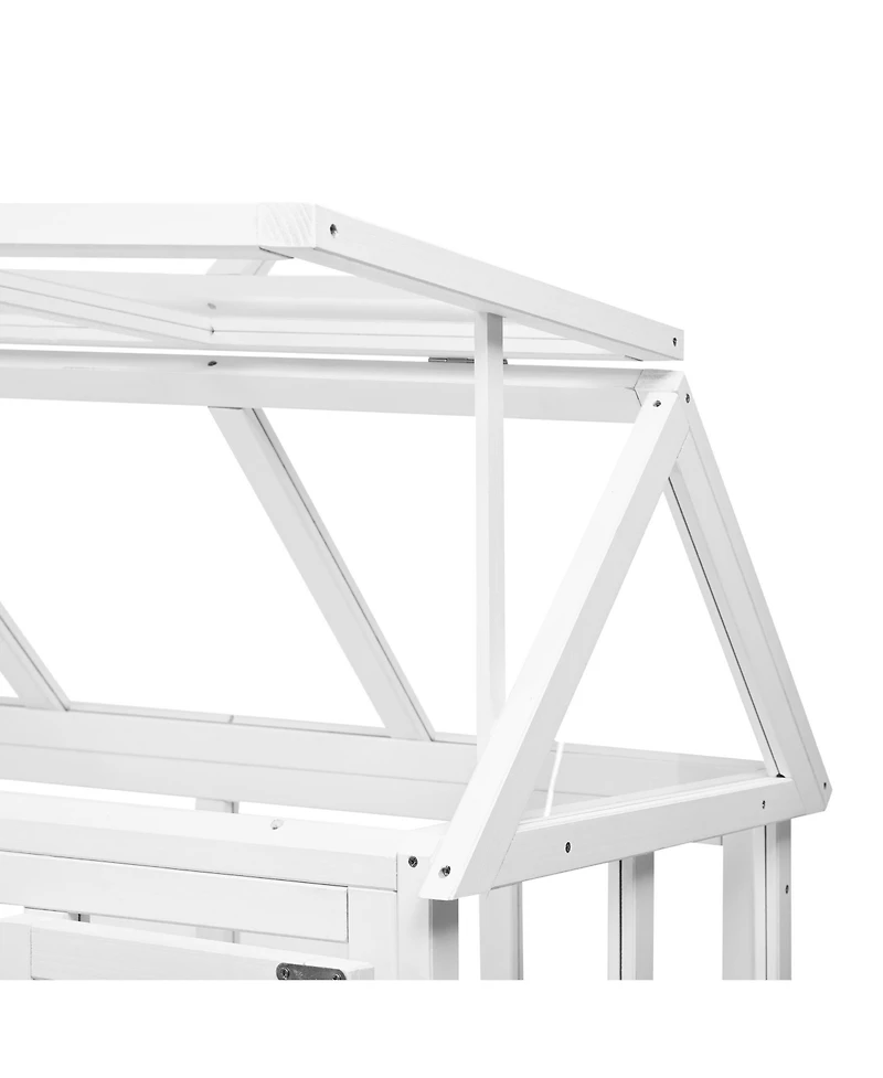 Portable Cold Frame Greenhouse with Wheels & Storage