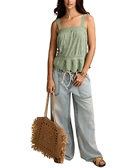 Lucky Brand Women's Embroidered Cotton Sleeveless Top