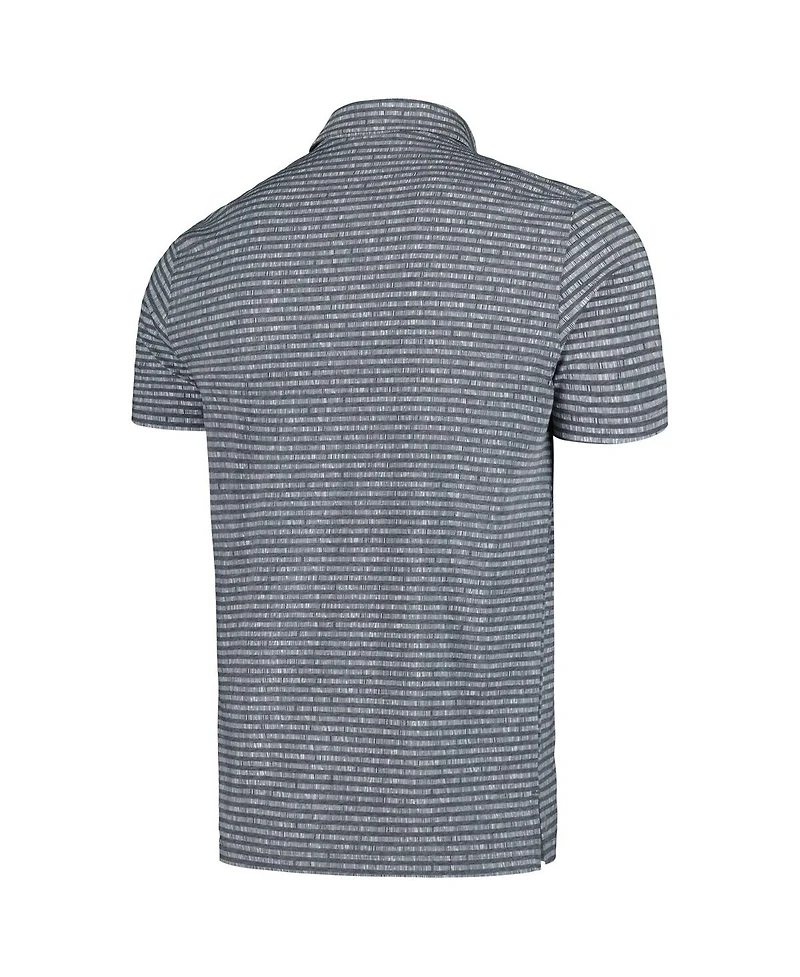 Adidas Men's Charcoal Tour Championship Go-To Striped Tri-Blend Aeroready Golf Polo Shirt
