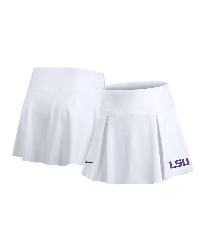 Nike Women's White Lsu Tigers Club Tennis Skirt with Shorts