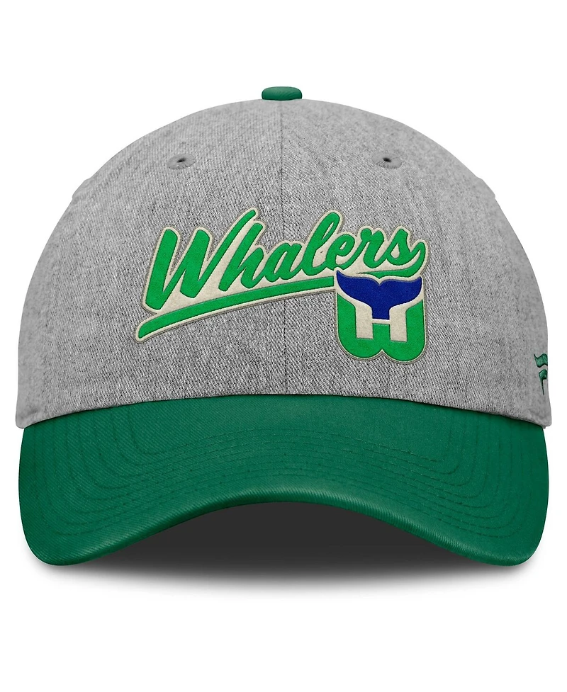 Fanatics Men's Gray/Green Hartford Whalers Rebound Adjustable Hat