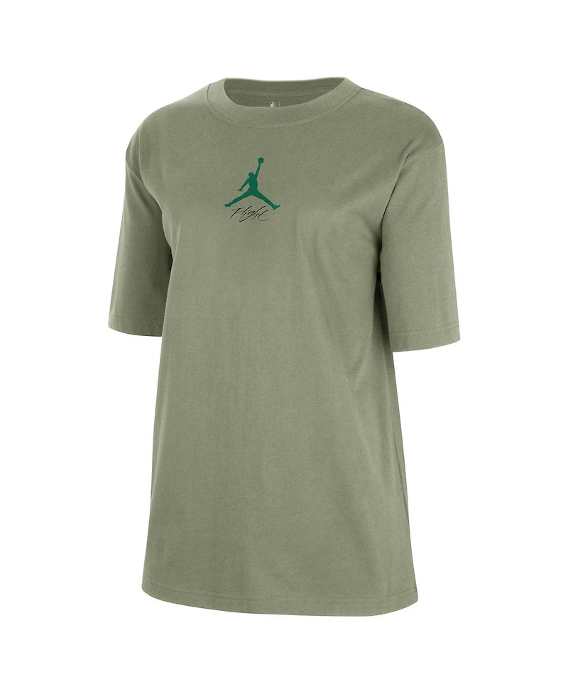 Jordan Women's Green Boston Celtics Courtside Statement Edition Boyfriend T-Shirt