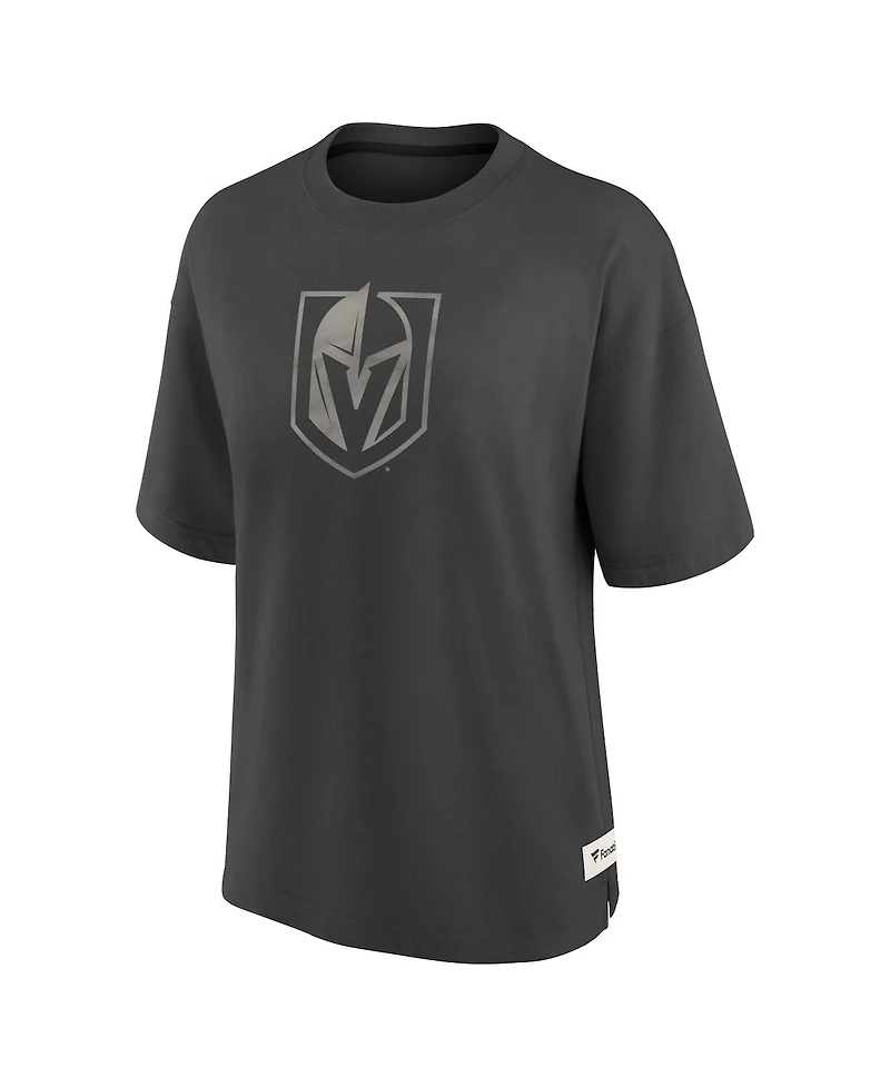 Fanatics Women's Charcoal Vegas Golden Knights Oversized Elements Raw Edge Future Ground T-Shirt