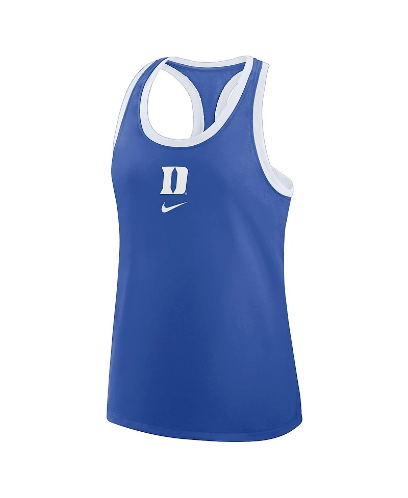 Nike Women's Royal Duke Blue Devils Primetime Tri-Blend Racerback Tank Top
