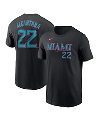 Nike Men's Sandy Alcantara Black Miami Marlins 2025 City Connect Fuse Name Number T-Shirt