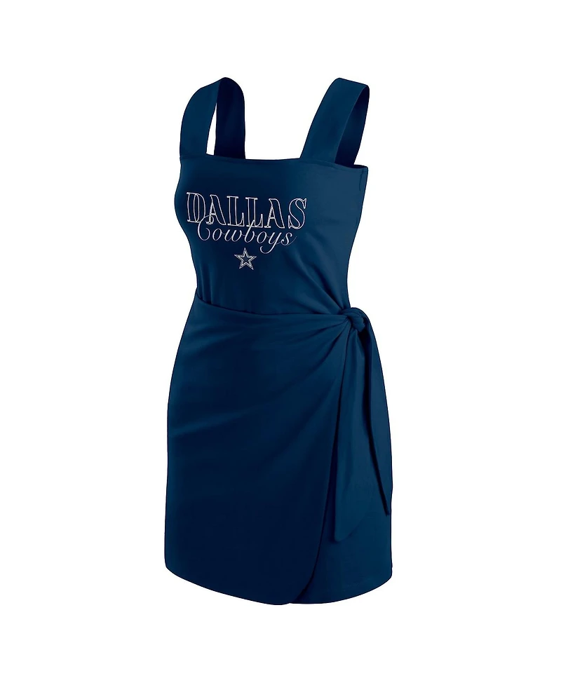 Wear by Erin Andrews Women's Navy Dallas Cowboys Wrap Dress