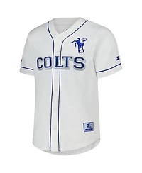 Starter Men's White Indianapolis Colts Relay Vintage Full-Button Baseball Jersey