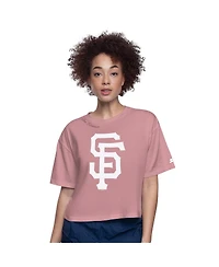 Starter Women's Pink San Francisco Giants Play the Ball Boxy Cropped T-Shirt