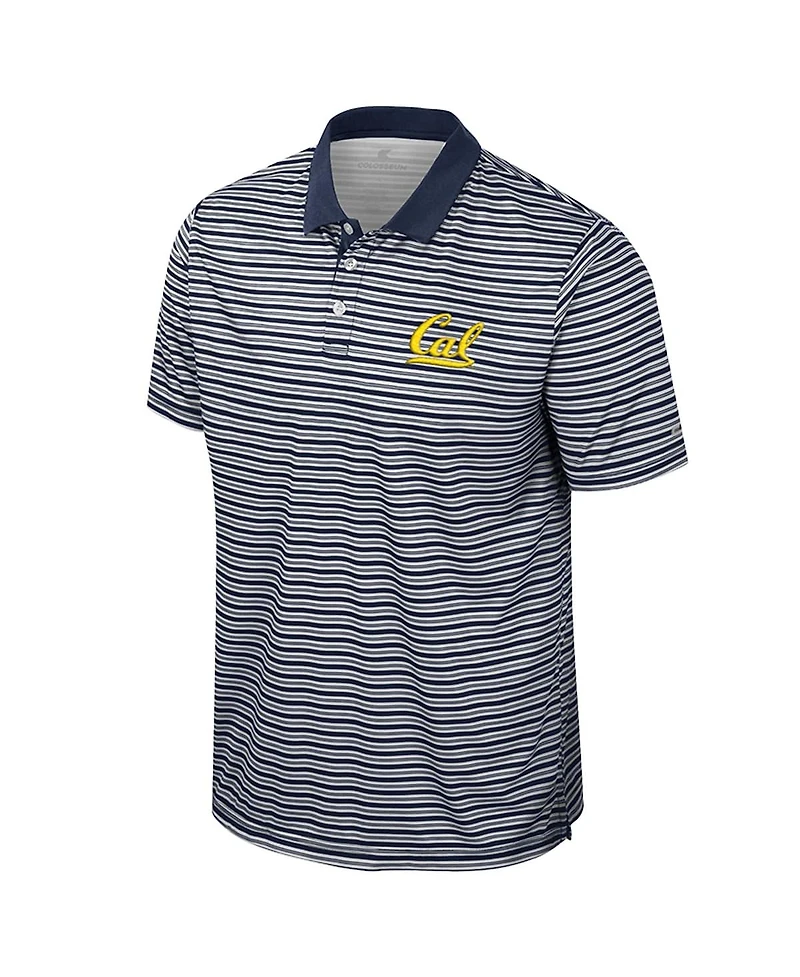 Colosseum Men's Navy Cal Bears Striped Polo Shirt