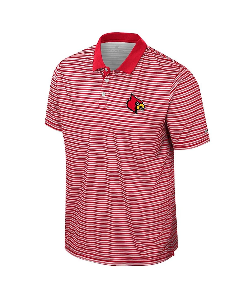 Colosseum Men's Red Louisville Cardinals Striped Polo Shirt