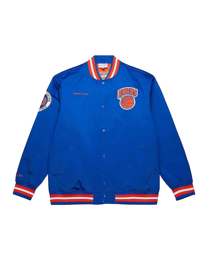 Mitchell & Ness Men's Patrick Ewing Royal New York Knicks Nba Legends Full-Snap Satin Jacket