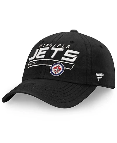 Fanatics Men's Black Winnipeg Jets Authentic Pro Rinkside Fundamental Adjustable Hat
