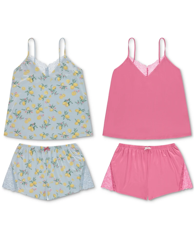 Flora by Nikrooz Women's Stacy 4-Pc. Cami & Shorts Pajamas Set