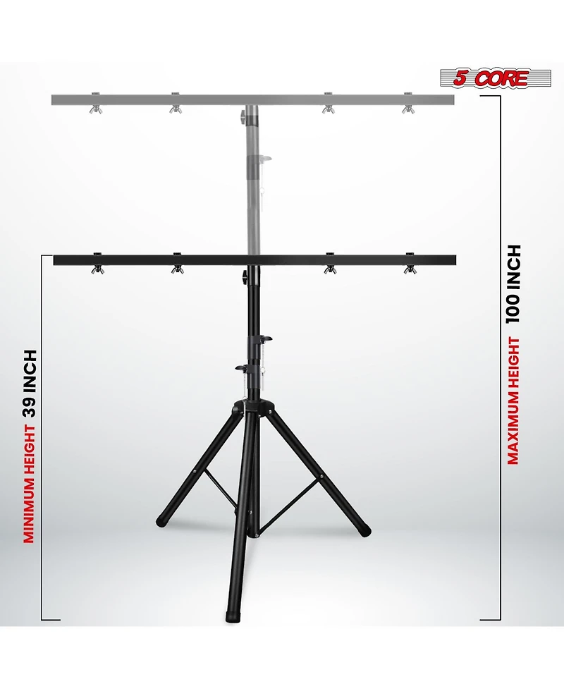 5 Core Dj Light Stand 2Pcs Adjustable Heavy Duty Stage Lights Stands w Light T Bar