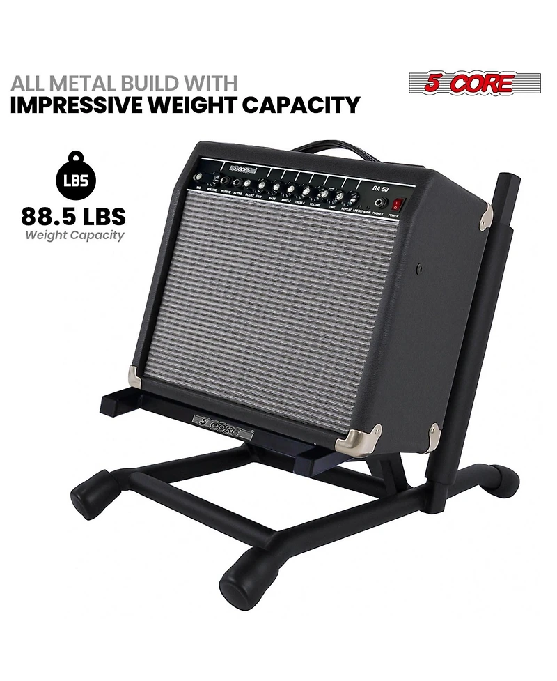 5 Core Amp Stand Heavy Duty Metal Build Adjustable Guitar amplifier Low Profile Folding Collapsible