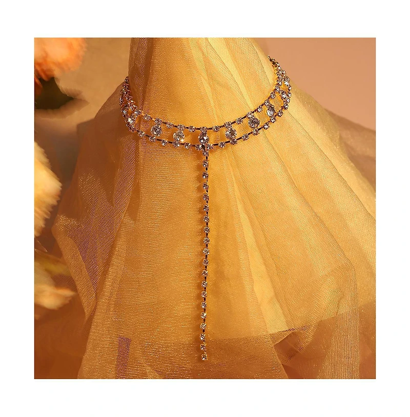 Sohi Silver-Plated Crystal Necklace