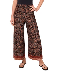 Vince Camuto Women's Floral-Print Pull-On Wide-Leg Pants
