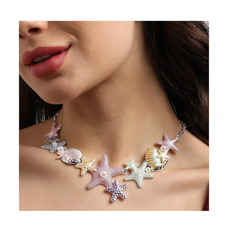 Sohi Metallic Starfish Necklace