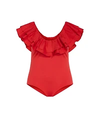 City Chic Plus Size Frill Shoulder Bodysuit