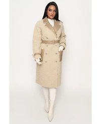 Jluxlabel Women's Sherpa And Faux Leather Coat