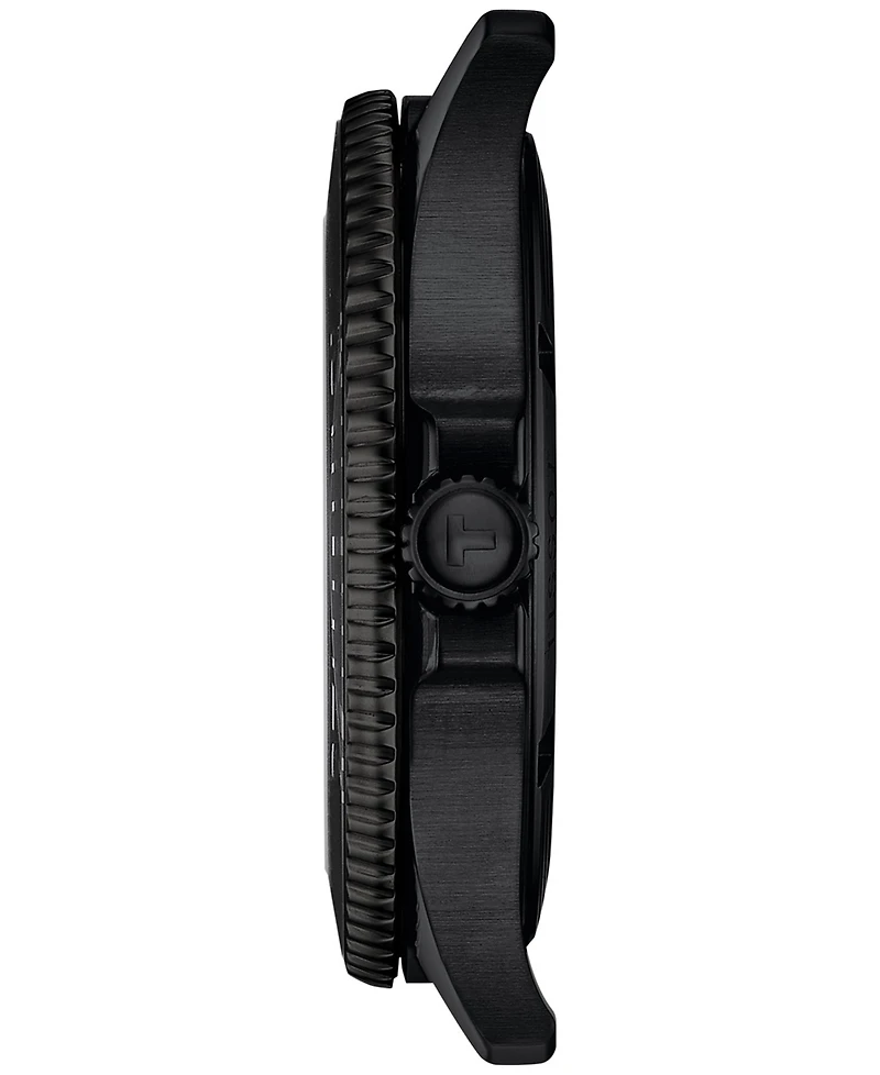 Tissot Men's Swiss Seastar 1000 Black Pvd Stainless Steel Bracelet Watch 40mm