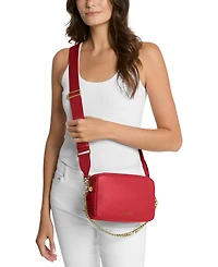 Michael Kors Bryant Medium Leather Double Zip Chain Camera Crossbody