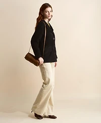 Women's Woven Leather Barrel Bag, Created for Macy's