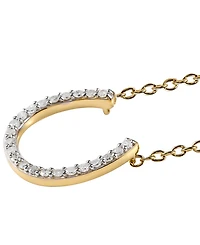 Diamond Horseshoe 18" Pendant Necklace (1/8 ct. t.w.) Sterling silver or 14k Gold-Plated
