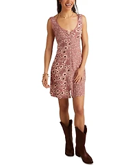 Lucky Brand Women's Femme Print Mix Sleeveless Mini Dress