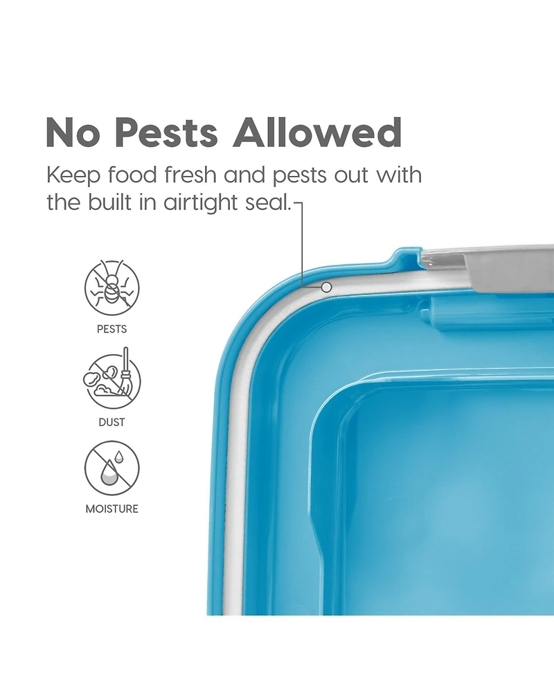 Iris Usa 30 lbs & 11 lbs Combo Airtight Dog Food Storage Container, Stackable Treat Box, 2-Cup Scoop, Casters, Keep Fresh, Easy Mobility