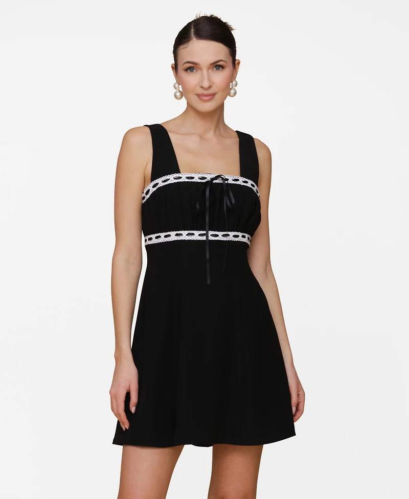 Avec Les Filles Women's Lace-Trim Fit & Flare Dress