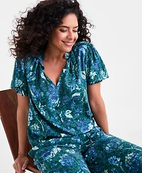 Style & Co Women's Printed Split-Neck Blouse, Exclusively at Macy's