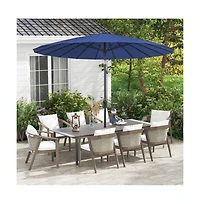 9 Feet Round Patio Umbrella with 18 Fiberglass Ribs