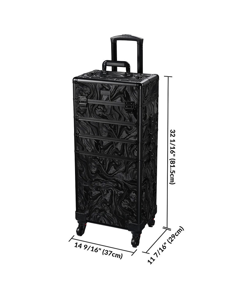 Byootique 3-Piece Makeup Train Cases Cosmetic Organizer Kit Wheel Cb Dusk