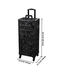 Byootique 3-Piece Makeup Train Cases Cosmetic Organizer Kit Wheel Cb Dusk
