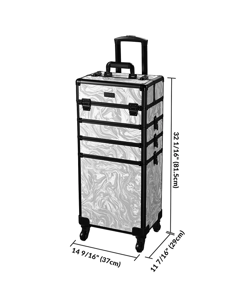 Byootique 3-Piece Makeup Train Cases Cosmetic Organizer Kit Wheel Cb Dusk