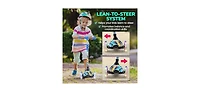 Hurtle 3-Wheel Mini Kickboard Scooter for Kids - Adjustable Handlebar, Led Light-Up Wheels, Ages 2-5