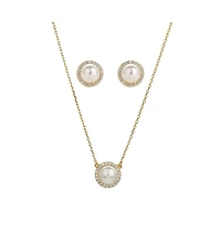 Sterling Silver 18k Gold Plated Eleanor Pearl Necklace