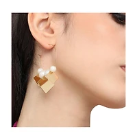 Sohi Gold-Plated Stones Hoop Earrings